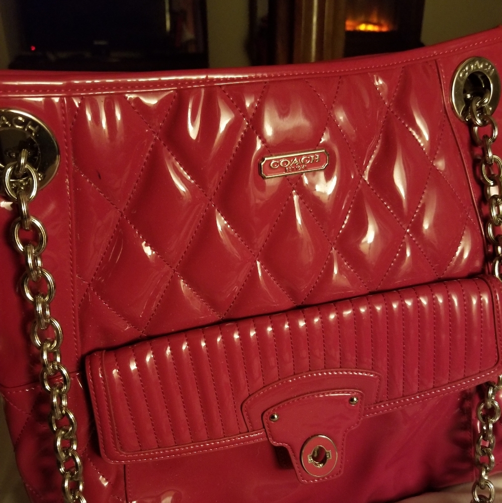 SOLD - RARE! Pink Patent Coach Bag